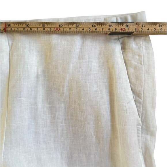 J. Jill Womens Love Linen Pants Size M Off White Ankle Beachy Summer Minimalist - Picture 6 of 11